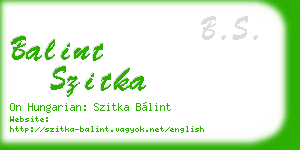 balint szitka business card