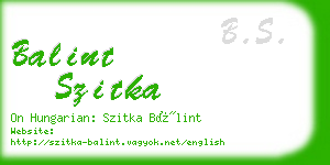 balint szitka business card